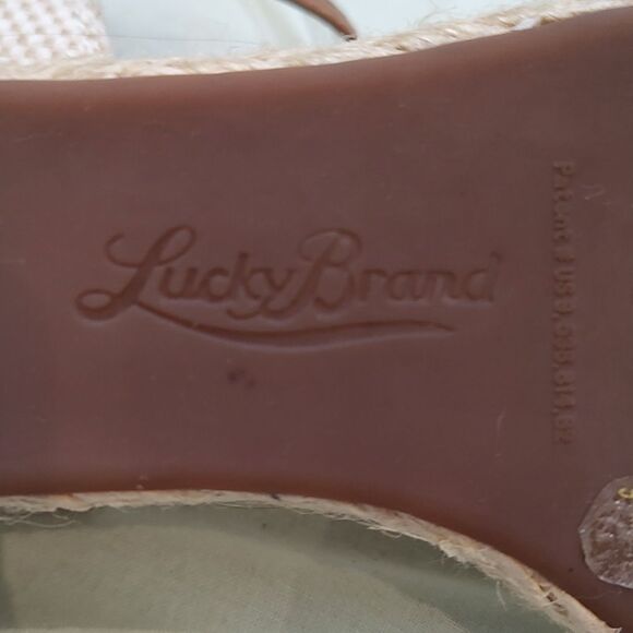 Lucky Brand Kyndra Open Toe Jute Espadrille Wedge Sandals Size 9.5M - Picture 10 of 12